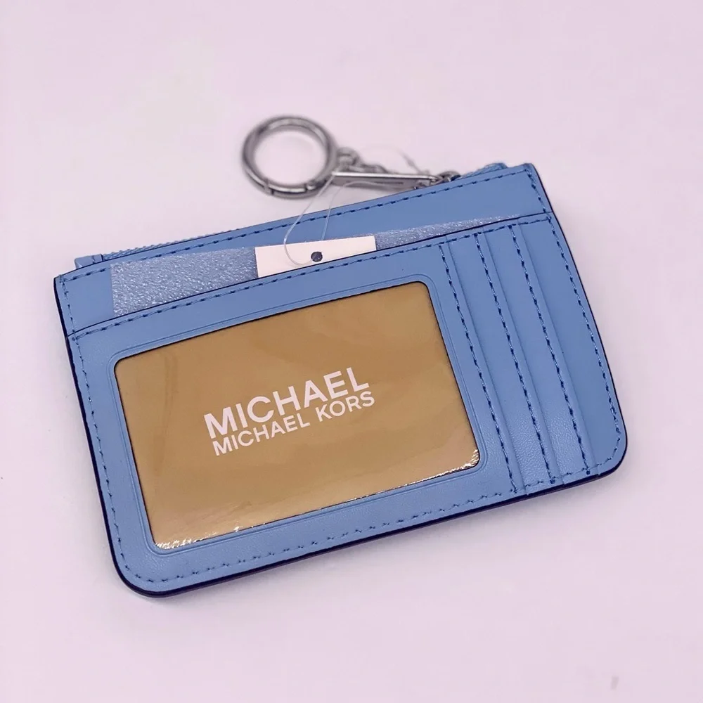 Michael Kors Sky Blue Card Holder with Keychain